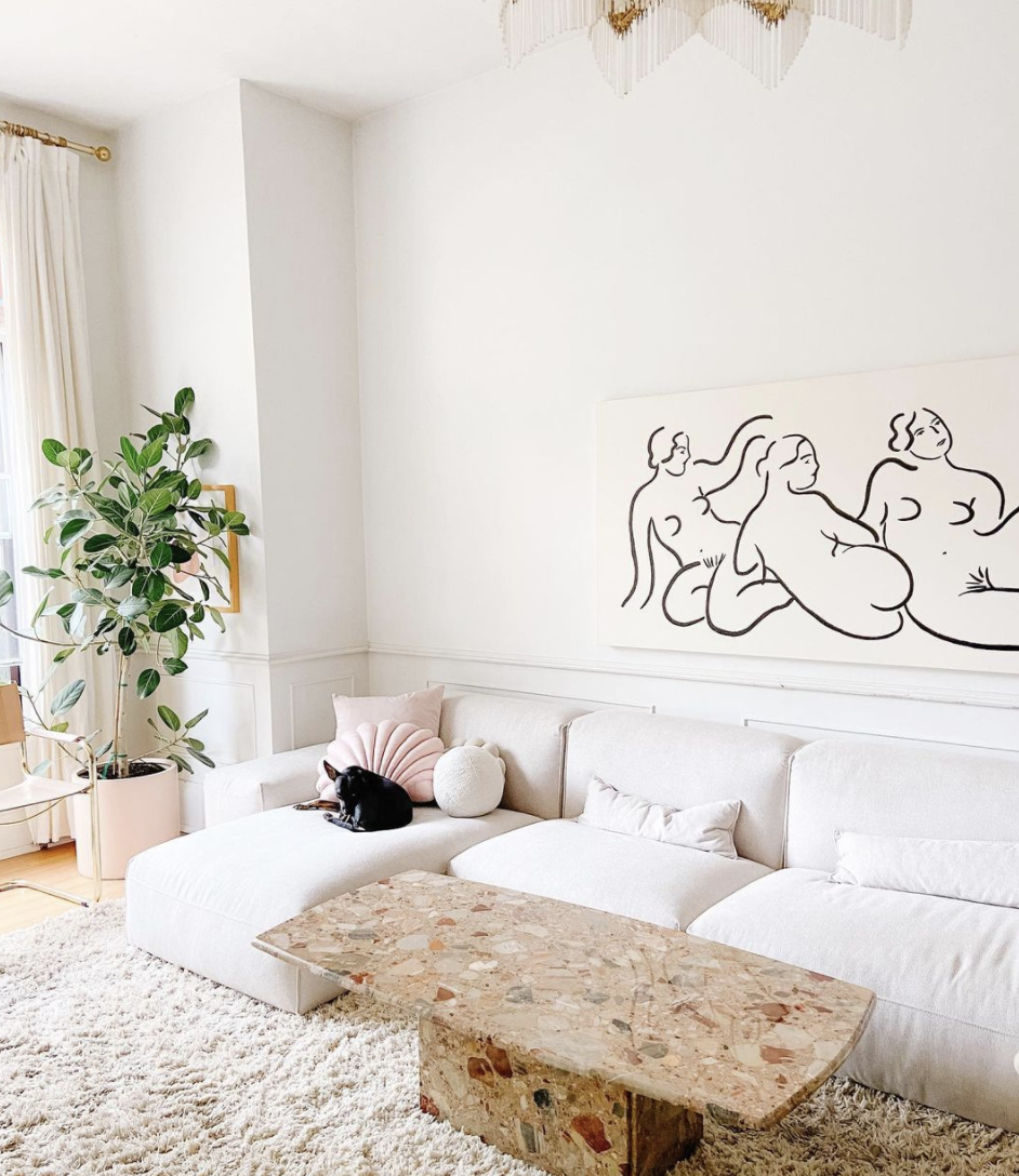 A white living area decor
