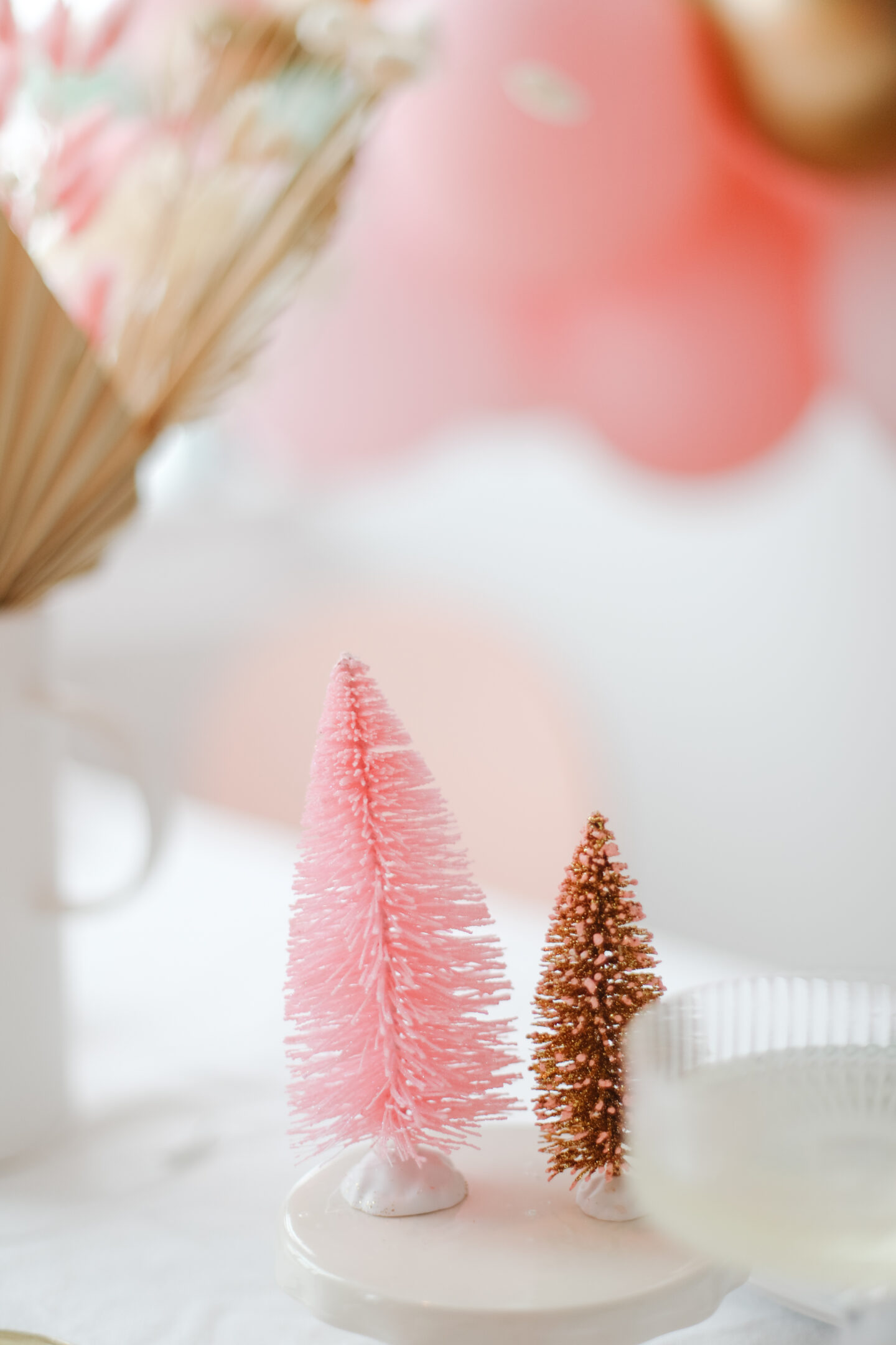 Pink little christmas trees