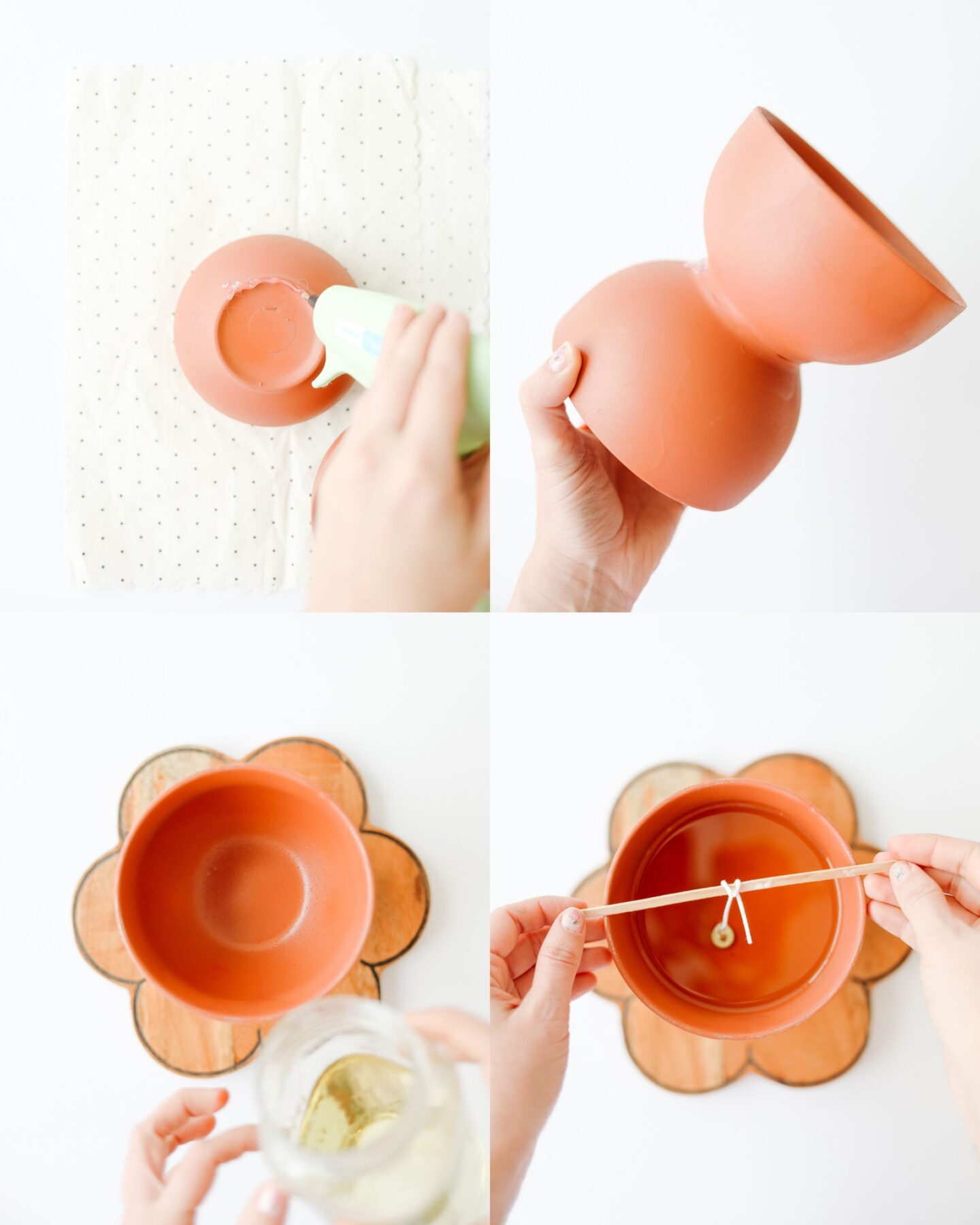 terracotta candle tutorial step by step