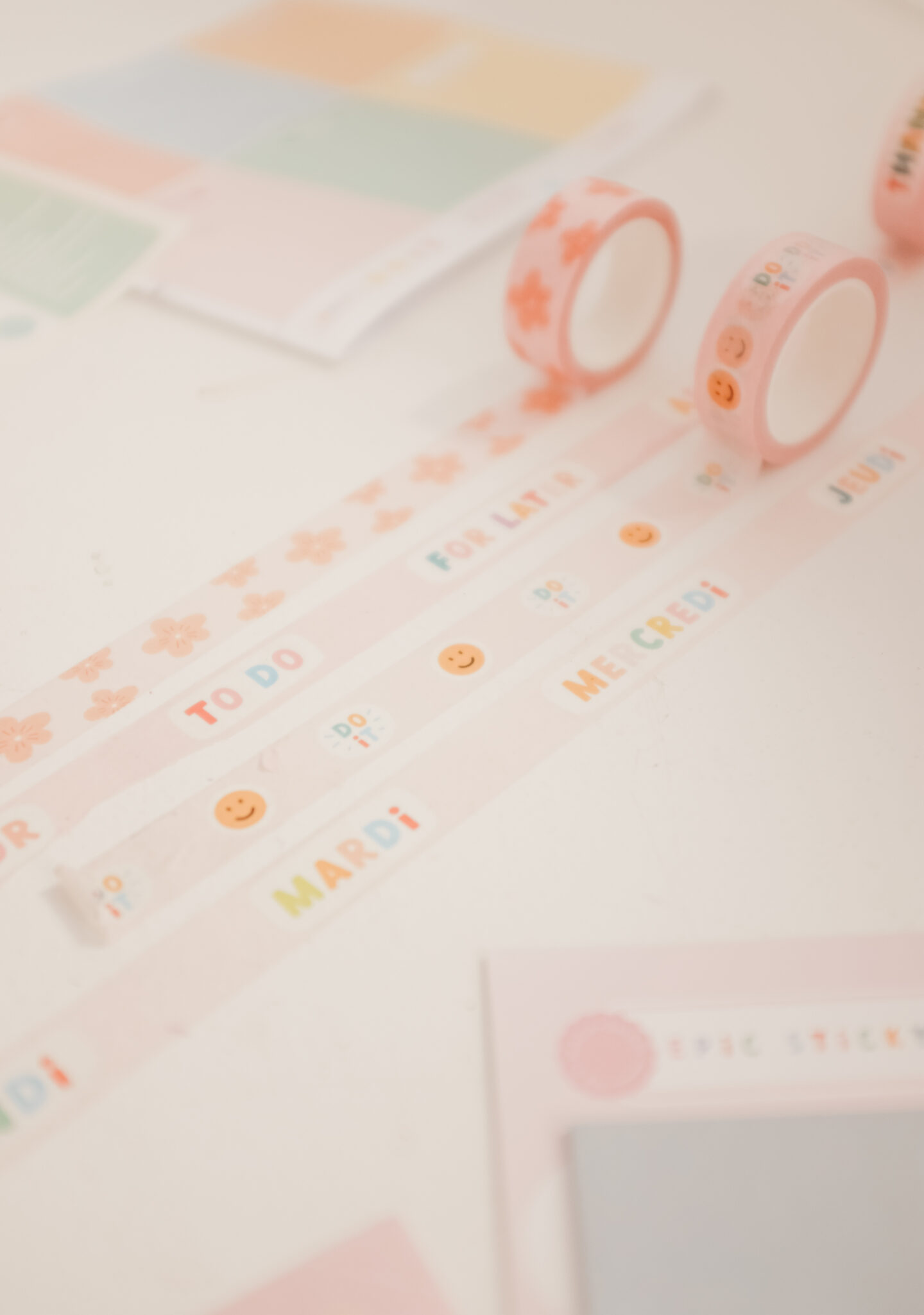 Washi Tapes in Pink and Cute Letters - HeyMaca Shop