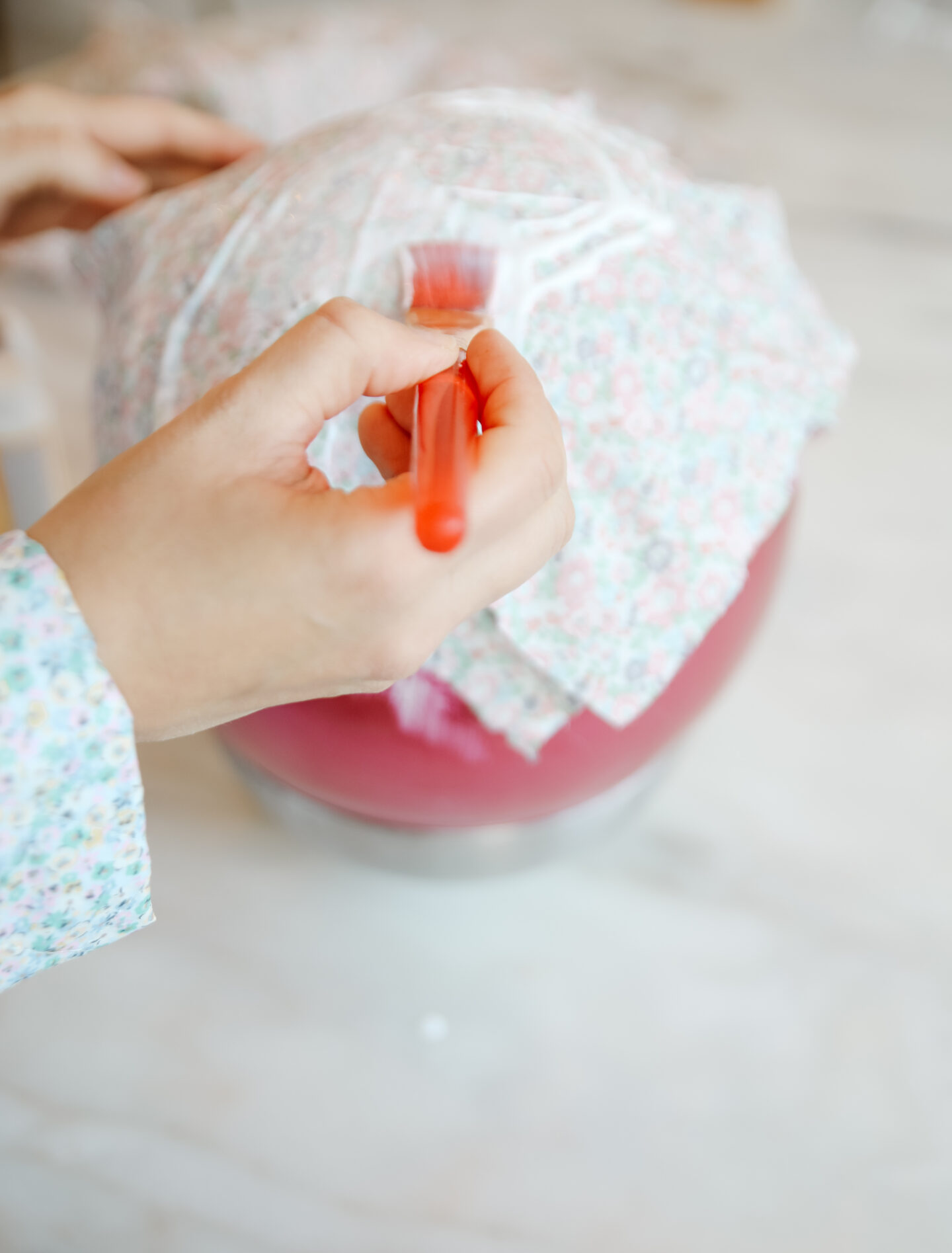 how to papier mache bowls using old fabric pieces