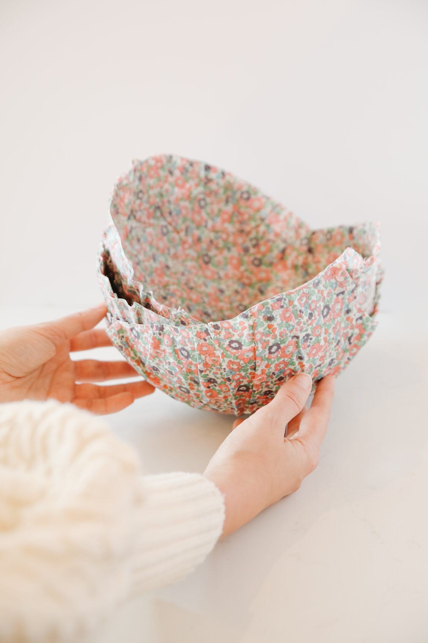 Papier mache fabric bowls DIY tutorial