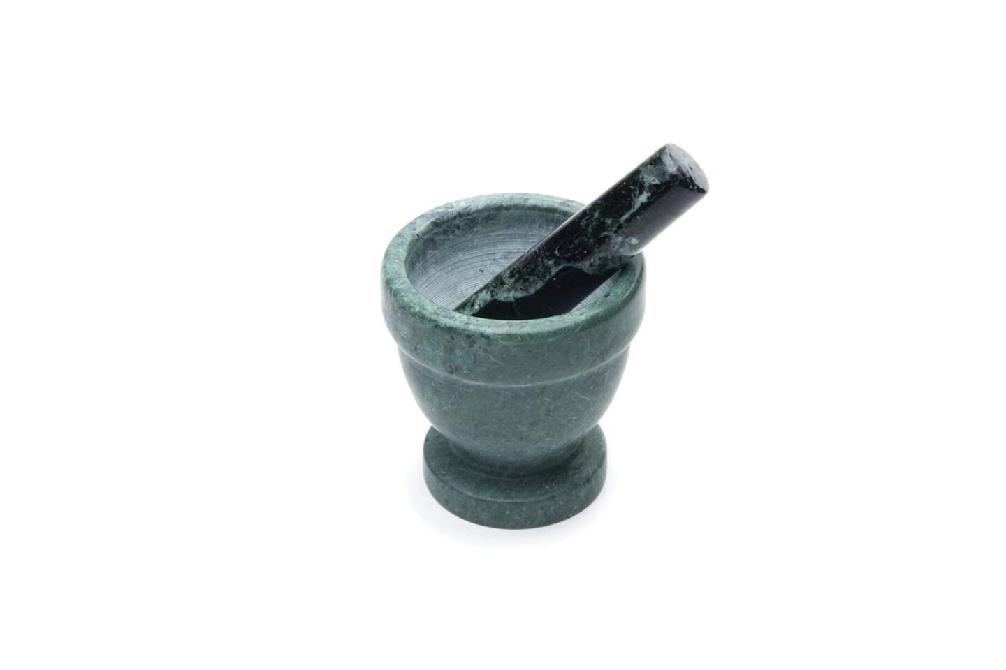 marble mortar and pestle in green