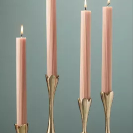 pink fluted taped candles 