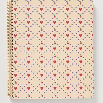 heart blue and red spiral notebook