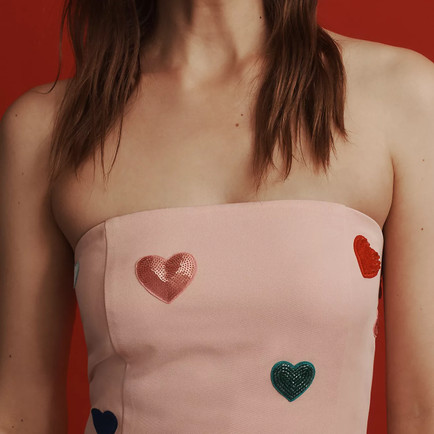 heart shaped dress in pink