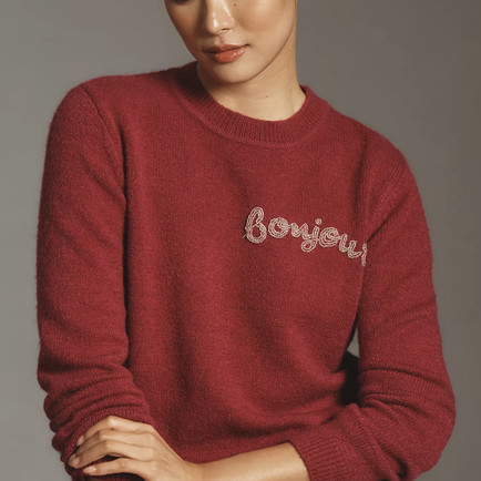 bonjour red sweater