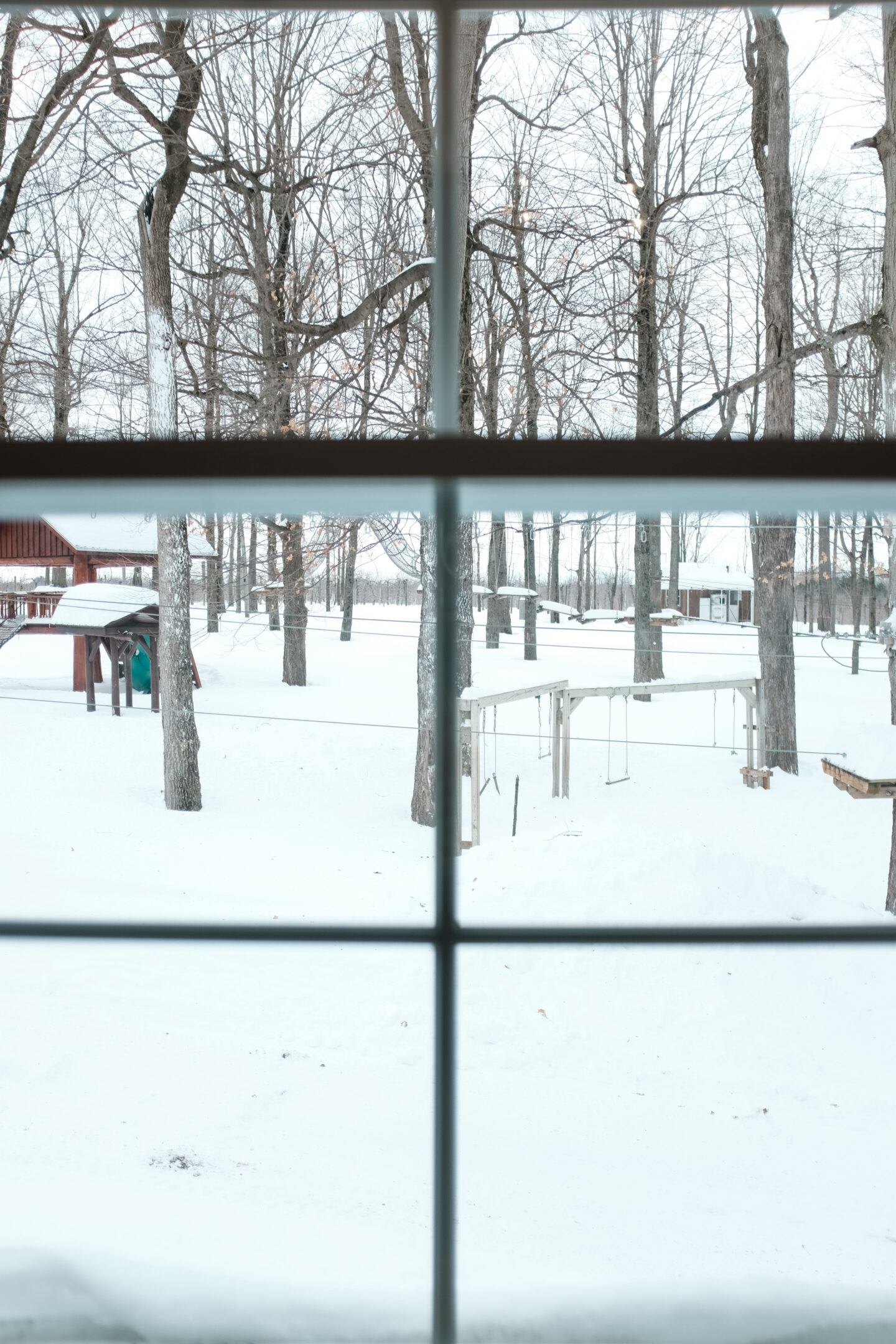 view of the snow outside from a window